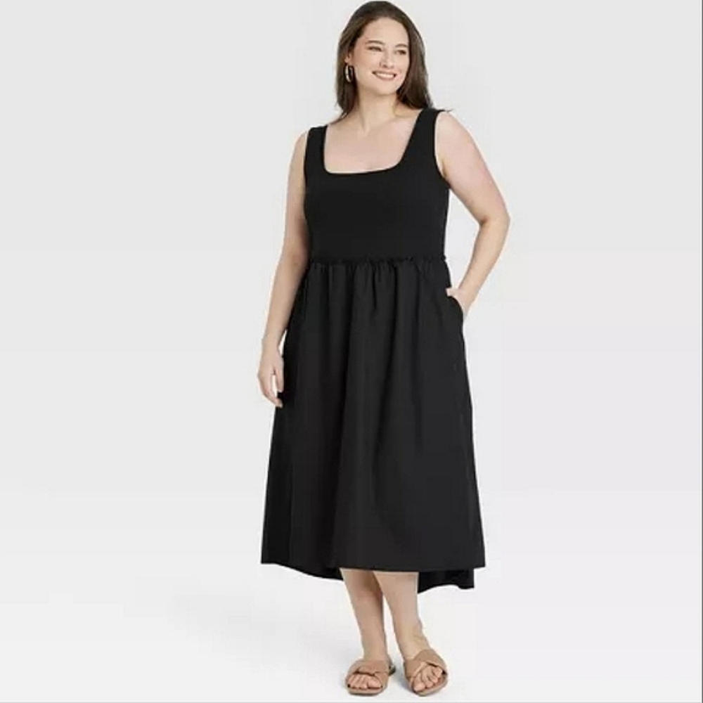 Women's Midi Ballet Dress in Black - A New Day
